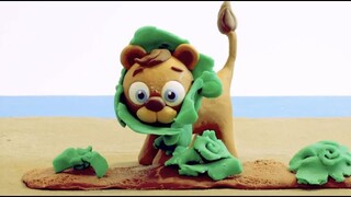 Lion salad cartoon for kids - BabyClay animals