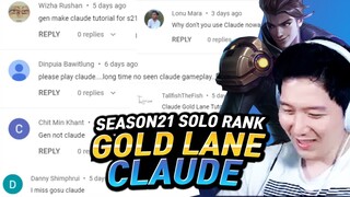 Gosu General plays Gold Lane Claude in Solo Rank | Mobile Legends