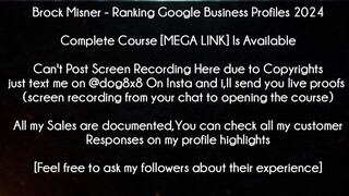 Brock Misner Course Ranking Google Business Profiles 2024 download