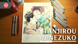 SPEED DRAWING #2 (Re - Up): Vẽ Tanjirou Và Nezuko!!!