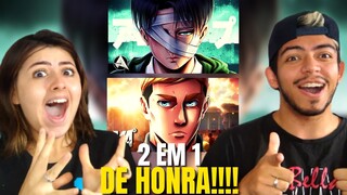 2 em 1 DE HONRA! REACT Levi Ackerman | Minha Última Missão Anirap e Erwin Smith - Sasageyo M4rkim