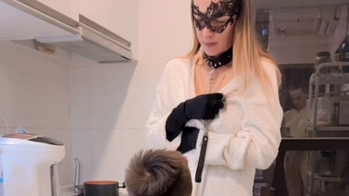 A little kid wakes up at midnight for a drink and finds Mom role-playing.