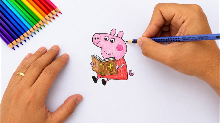 COMO DESENHAR A PEPPA LENDO A BÍBLIA!