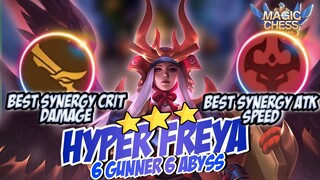 HYPER 3 STAR FREYA 6 GUNNER 6 ABYSS ! PERFECT CRITICAL 200 ATK SPEED ! MAGIC CHESS