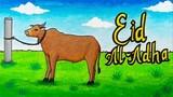 Menggambar hewan qurban sapi || Menggambar tema Idul Adha