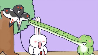 [Little Spear Zoo] The little rabbit’s kite was hung on the tree, and the little crocodile was a big