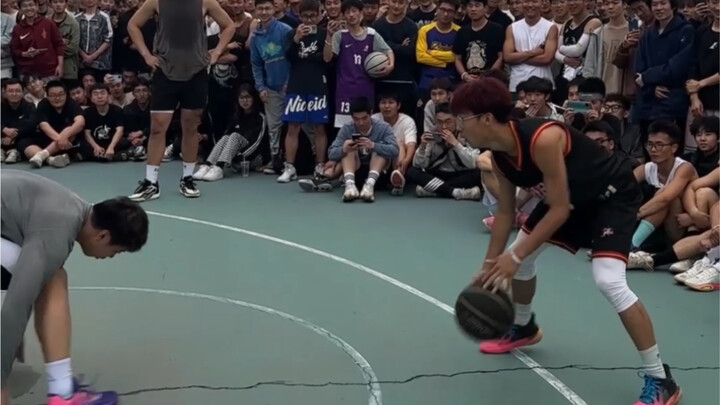So excited to play basketball on campus—I got dribbled right past!