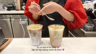 Coffee Latte and Lavender Latte #vafevlog #cafechill #life