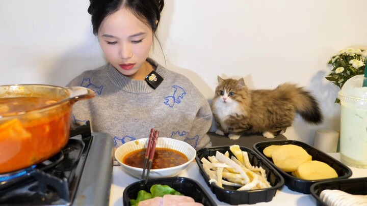 When I'm home alone, I just love pretending to be the mom of four cats [adorable] [adorable] [adorab