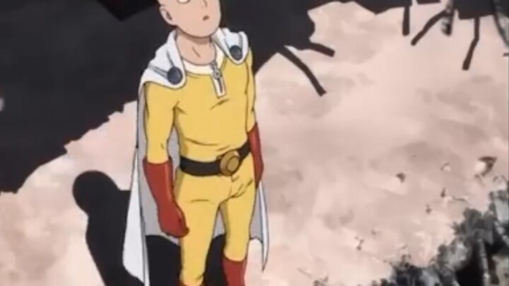 one punch man saitama melihat keatas