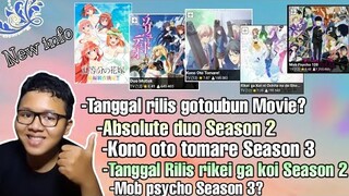 Bahas gotoubun movie,absoulte duo s2,kono oto tomare s3,Rikei ga koi s2,mob psyc0 100 s3 ||Req subs