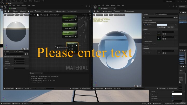 02 Unreal Engine - 002 Đèn nội thất. Cài đặt vật liệu kính