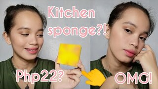 Full face using 22 pesos sponge?! (pang hugas ng pinggan?! Pwede pala! )