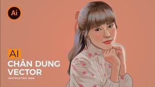 Vẽ chân dung Illustrator Thiều Bảo Trâm | BonART