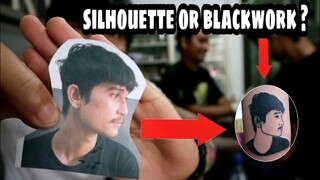 ada yang bisa nebak ini jenis tattonya apa??? || silhouette or blackwork tattoo ??