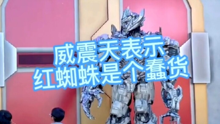 威震天表示你怎么把红蜘蛛这个蠢货拿过来了，让他救我到现在也没动静!