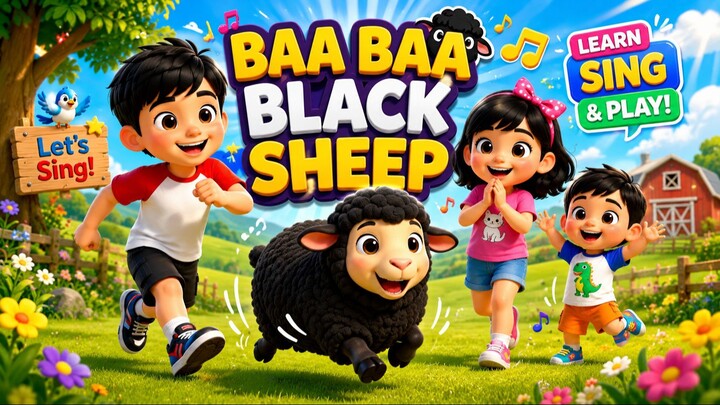 Baa Baa Black Sheep 🐑 | Nursery Rhyme for Kids | 小黑羊儿歌