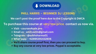 [https://Courses4sale.pro]Phill Harris - Beginner DJ Lessons