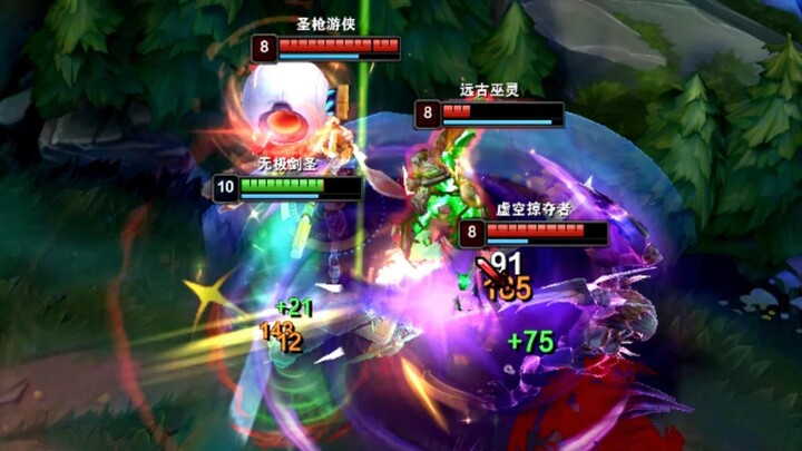 《队友被打挂机，力挽狂澜1V5》