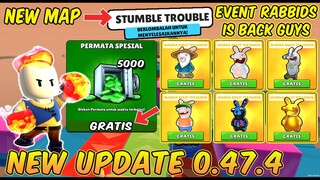 NEW UPDATE 0.47.4! EVENT RABBIDS INVASION IS BACK DAN CARA DAPATKAN 5.000 GEMS GRATIS - Stumble Guys