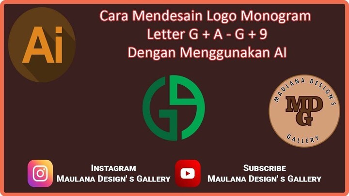 Cara Mendesain Logo Monogram Letter G + A   G + 9 Dengan Menggunakan AI