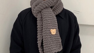 [การถักผ้าพันคอ] ผ้าพันคอหมี | แบบฝึกหัดการถักผ้าพันคอแบบแบนที่สมบูรณ์และง่ายที่สุด