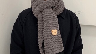 [Knitting a scarf] Bear scarf | The most complete and simplest flat knit scarf tutorial