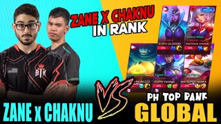 MOBAZANE x CHAKNU IN RANK VS. PH TOP GLOBAL PLAYER - MOBILE LEGENDS