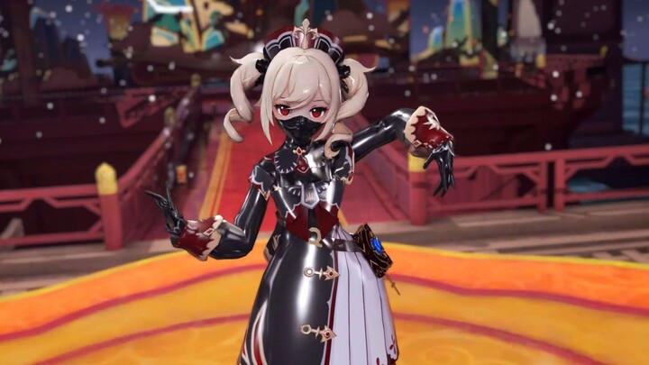 Genshin Impact MMD Ác tham nhũng Barbara-Dark Flame Vũ điệu lễ hội đèn lồng biển Wujian (Chỉ mặt nạ)