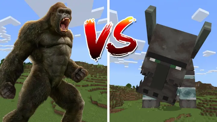 King Kong vs Titan Mobs - Minecraft PE / Bedrock Edition