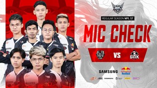 MIC CHECK ALTER EGO VS GEEK | MPL S7 WEEK 5