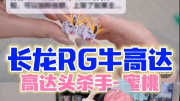 When the long dragon RG Bull Gundam meets the Gundam head killer peach, it is the bull head that get