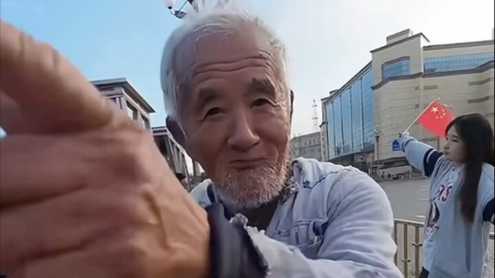 Job guidance from an elderly man—he’s really teaching you how to do it!