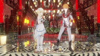 【MMD Genshin Impact】Lumine and Childe Dance "Roll 'n Rock" 4K #mmd #genshinimpact #lumine #childe