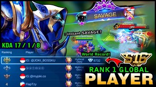 World Highest Points in Rank?! Season 16 ~ Top 1 Global Player Savage Gameplay | Mobile Legends