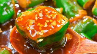 พริกเขียวหนังเสือยัดไส้เนื้อทำเอง อร่อยสุดๆ กินกับข้าวไม่เคยพอ