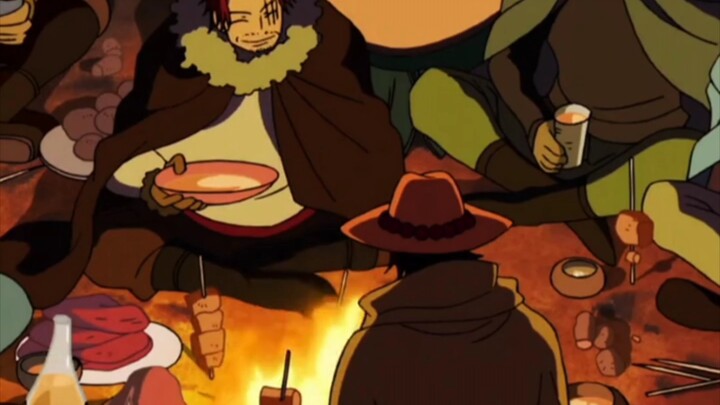 When Ace saw the red hair, Ace said, "Although I'm a little sorry for Luffy, it's me who became One 