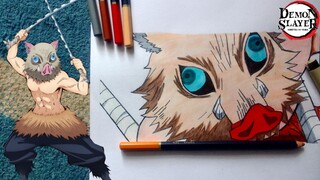 Menggambar Inosuke Si Pemburu Iblis Bertopeng Babi 🐗 - Demon Slayer