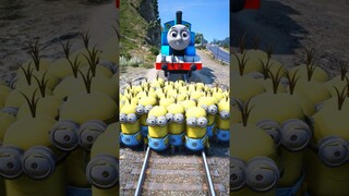 GTAV: MINIONS SAVED BY FRANKLIN FROM THOMAS THE TRAIN #shorts