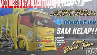 MOD BUSSID NEW BLACK TEAM GOLD 05 SAM KELAP SUPER CEPER || FULL DETAIL+SUPENSI EMPUK BY BUDESIGN TM