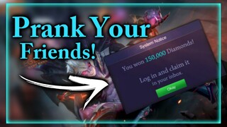 [Old] 100k Diamonds? Fake Notifications Prank Tutorial [Mobile Legends App] Script.