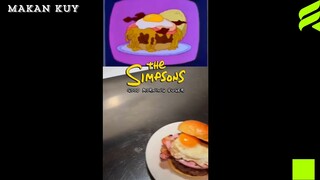 Good Morning Burger from the Simpsons 🍔 Butter drenched patty, crispy bacon, ham, fried egg 🍳 What