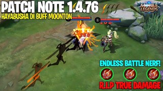 HAYABUSHA BUFF, BADANG BUFF, URANUS NERF, HANZO NERF, KHUFRA NERF - PATCH NOTE 1.4.76 MOBILE LEGENDS