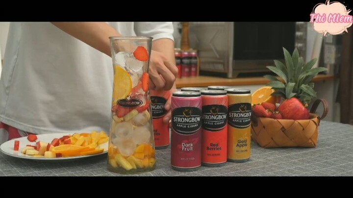 Bánh phô mai em bé và rượu trái cây Strongbow 2 #amthuc