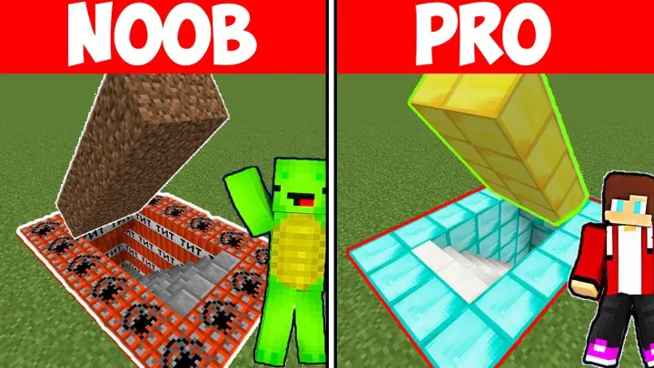 Minecraft NOOB vs PRO: SECRET UNDERGROUND SECURITY BASE by Mikey Maizen and JJ  (Maizen Parody)