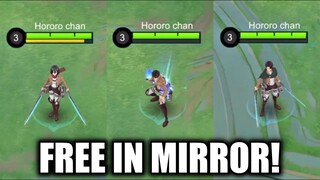 I USED FREE ATTACK ON TITAN SKIN IN MIRROR MODE