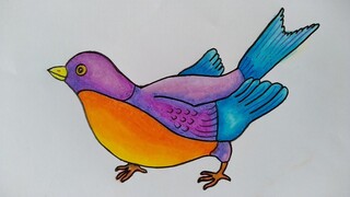Cara menggambar burung || menggambar burung yang cantik