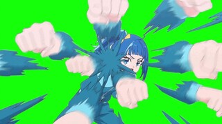 A little blue-haired girl using the Sky Hundred Fists.GB [with usage examples]