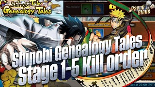 [NARUTO X BORUTO NINJA TRIBES] - Shinobi Genealogy Tales Stage 1 to 5 Kill order!