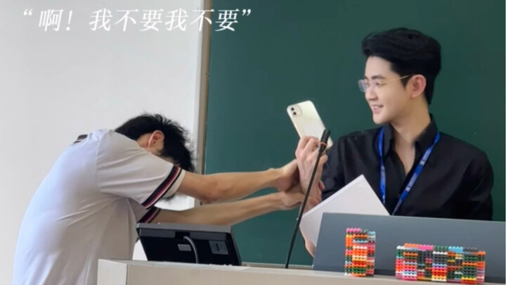 “My phone got confiscated by the teacher. Who told me that acting cute would work? Waaah!”